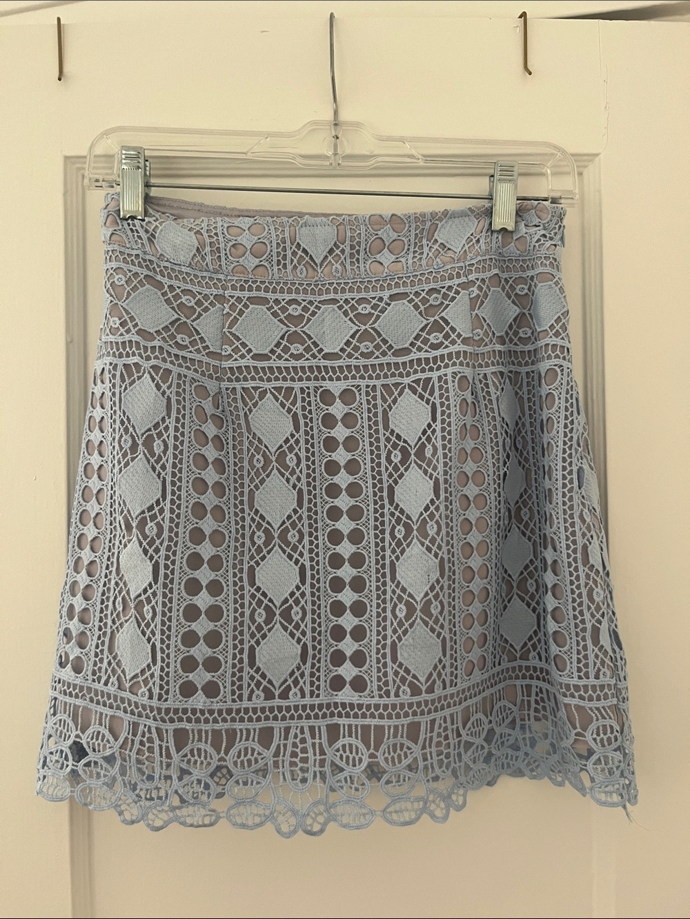 New with Tags! En Saison Small Blue Lace A-Line Skirt